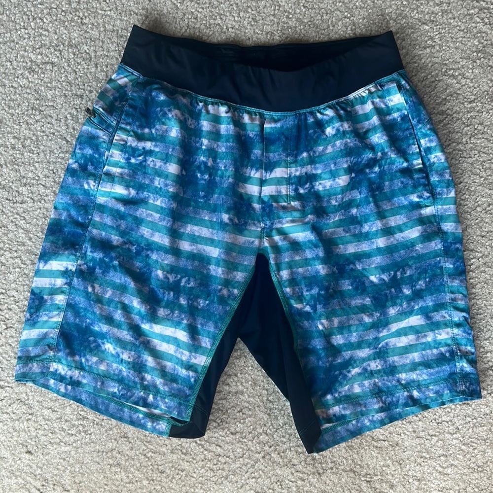 Lululemon teal blue tie dye shorts
